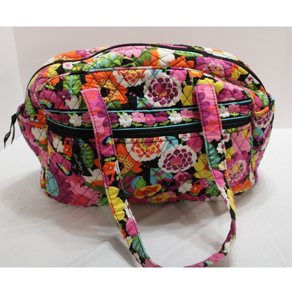 Vera Bradley Retired VaVa Bloom 2010 Quilted Cotton Travel Bag Pink Floral